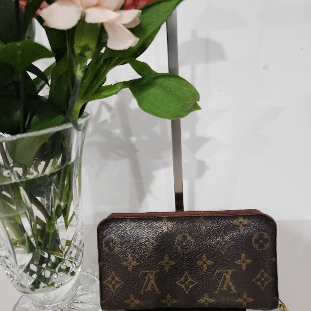 Louis Vuitton Brown Monogram Zip Around Wallet